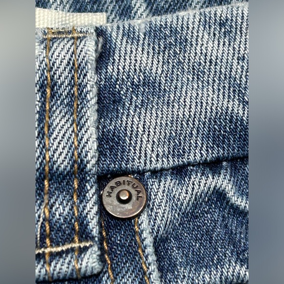 Habitual Girl High Rise Wide Leg Crop Distressed Denim Jeans Sz 16 - Picture 5 of 11